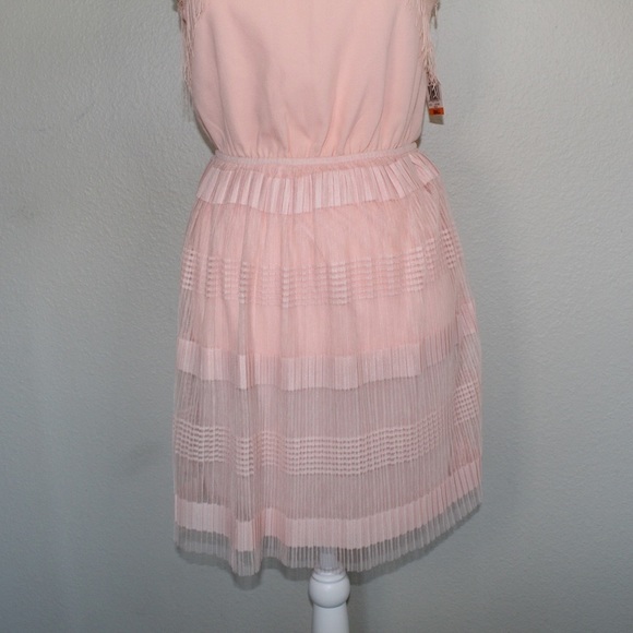NWT Maison Jules Cote D'azure Bellini Pink A-Line Ruffle Dress - Size Small - Picture 4 of 11
